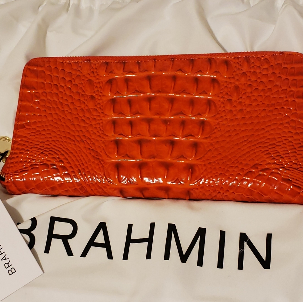 Brahmin Skyler Wallet in Red Melbourne NWT